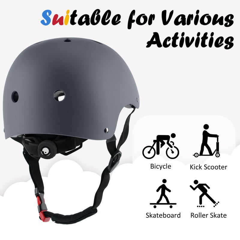 Ouwoer Kids Bike Helmet, Adjustable and Multi-Sport, from Toddler to Youth, 3 Sizes (Gray) - Image 4